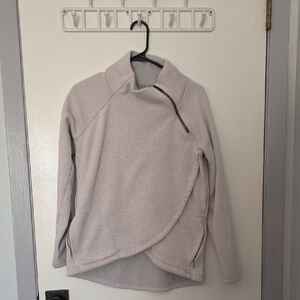 Athleta Cozy Karma Asym Pullover Small Petite SP Heather Grey Zip Hoodie